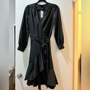 Yumi Kim Black Long Sleeve Wrap Dress